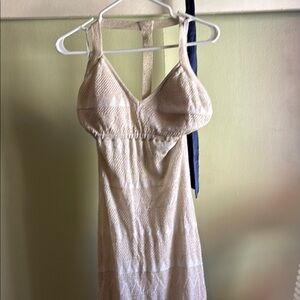 Elegant Cream Sleeveless Dress